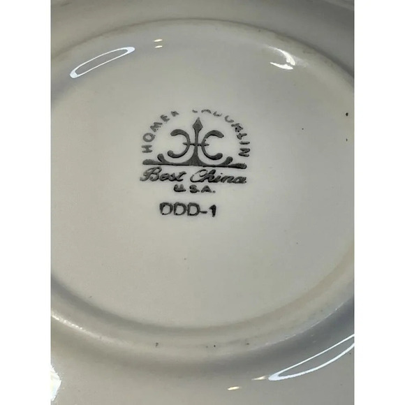 Vintage Homer Laughlin White Blue Geometric Restaurant Ware Cup & Saucer DDD-1 - Picture 5 of 6